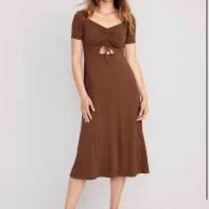 Elegant Brown Midi Dress
